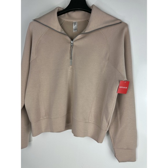 NWT SPANX AirEssentials Half Zip Sweatshirt Women's Large Coastal Pullover Lunar - Picture 4 of 10